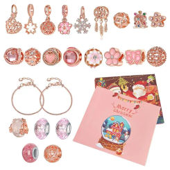 24 Days DIY Advent Calendar Jewelry Gift Box Blue Jewelry Bracelets Set for Girls Kids 2023 Countdown Christmas Advent Calendar