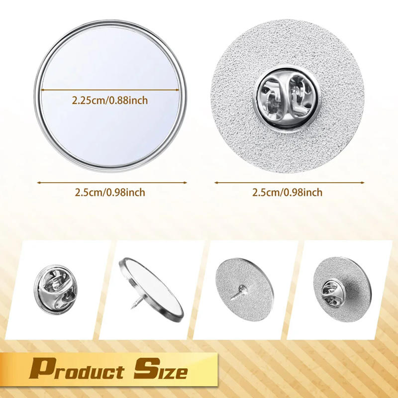 Description Picture 3 of itemD&D 10pcs Sublimation Blank Pins 0.98 Inch DIY Button Badge Kit Sublimation Silver Blank Aluminum Sheet for DIY Jewelry Making