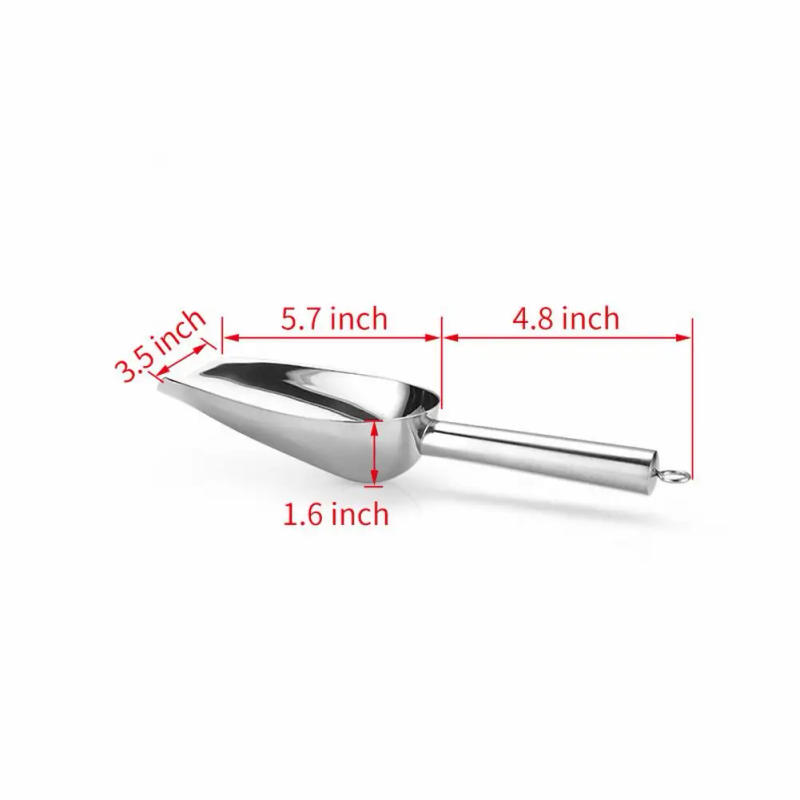 Description Picture 5 of itemStainless Steel Ice Scoop Candy Ice Scraper Buffet Bar Food Measuring Scoop Shovel Flour Dry Goods Shovel Kitchen Shovel Gadget