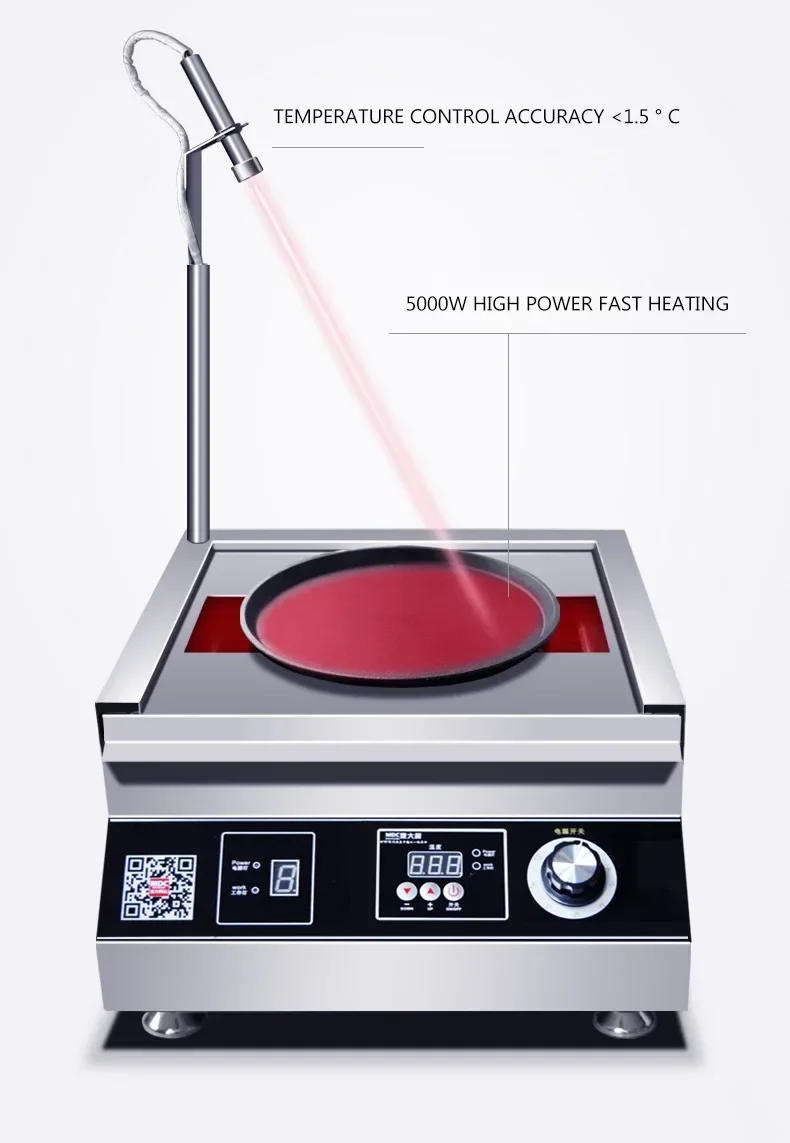 Description Picture 3 of itemCommercial Induction Cooker 5000w High Power Soup Braised Noodle Cooker Electric Stove Restaurant Canteen 380V MDC-HWTB-5