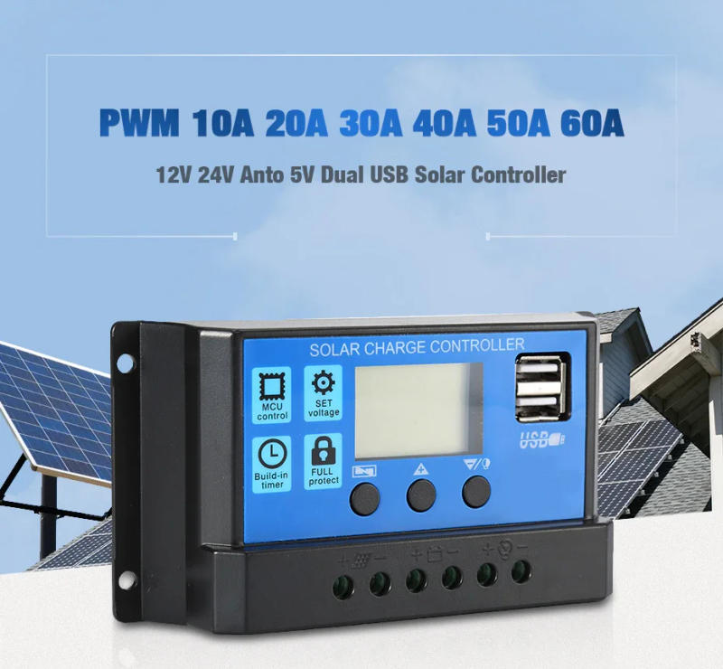 Description Picture 2 of itemSolar Charge Controller 30A 10A 12V/24V Regulator Solar Panel PV Home with PWM Solar Charger LCD Display Dual USB Output DC 5V