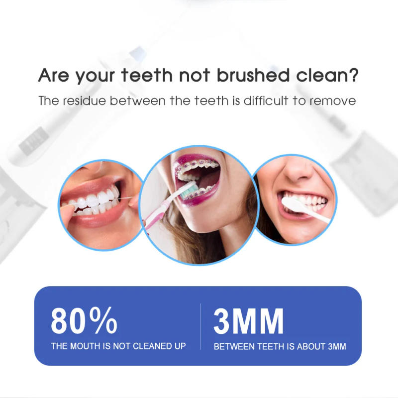 Description Picture 3 of itemOLED Screen Inductive 5 Mode Rechargeable Water Floss For False Dental Teeth Cleaner Jet Electric Oral Irrigator 350ml Tank