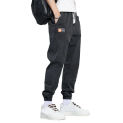 Men Casual Workwear Pants Men's Cargo Pants with Drawstring Waist Ankle Bands Soft Warm Ankle Length Trousers for Fall for Men