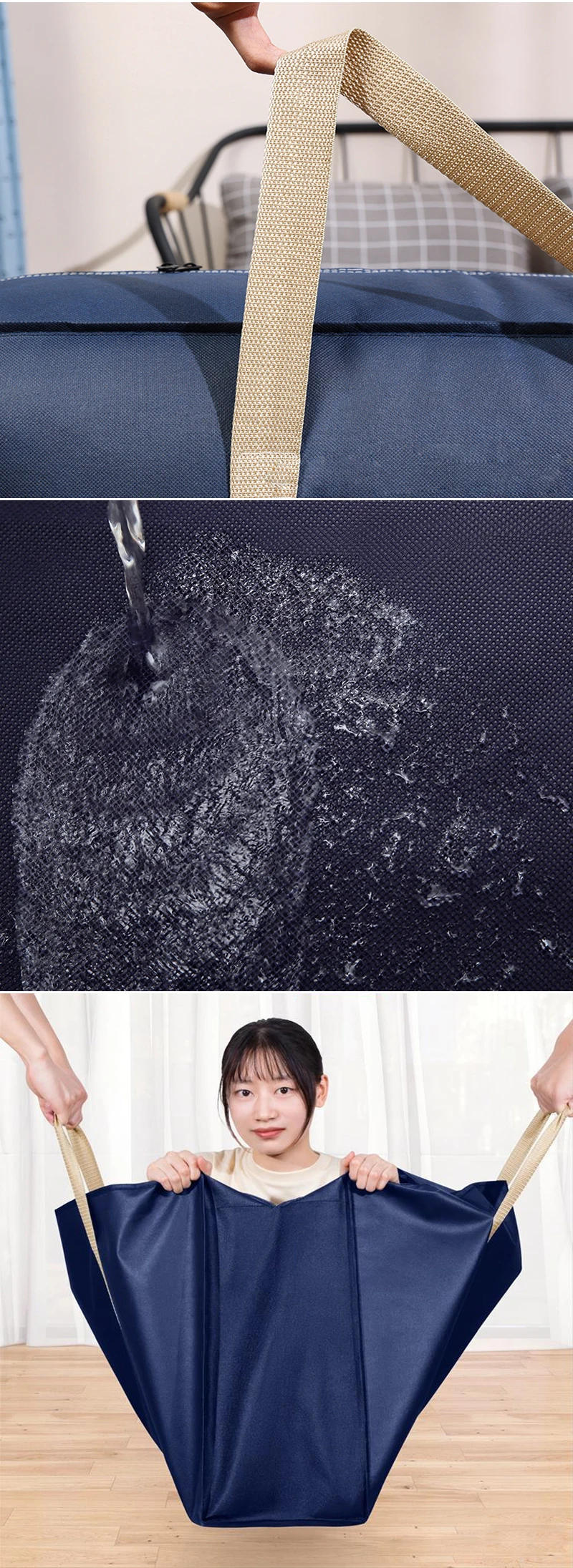 Description Picture 3 of itemFoldable Large Capacity Moving bag, Space Saving, Dust-Proof and Removable, Quilt Storage , moisture-proof non-woven bag