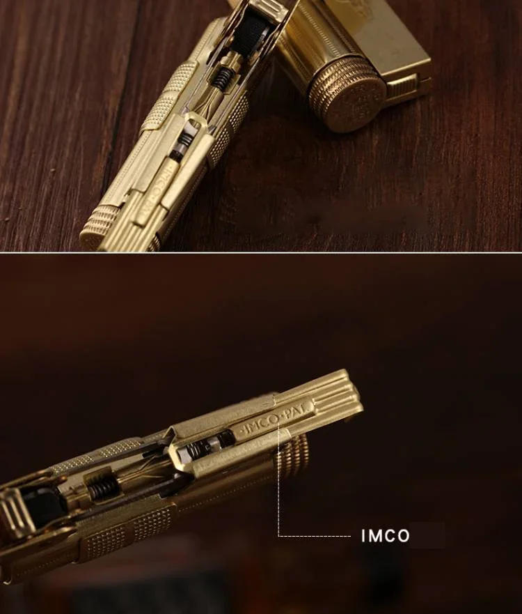 Description Picture 3 of itemIMCO 6700 Vintage Stainless Steel Metal Lighter Austrian Gasoline Grinding Wheel Lighter Kerosene Series Genuine with Box