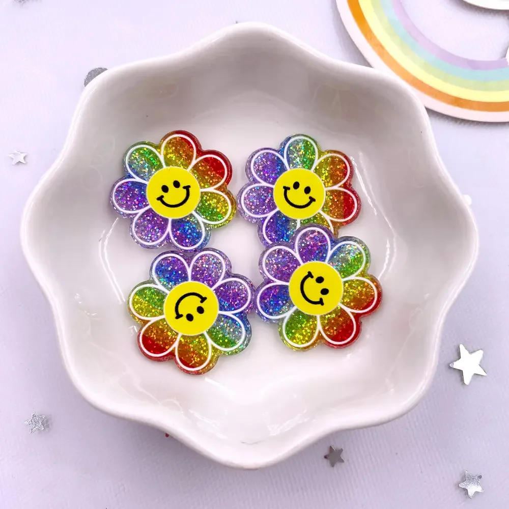 Description Picture 4 of item10PCS Colorful Glitter Rainbow Bear Rabbit Flower Dolphin Cactus Flatback Acrylic Sheet Miniature Pattern Applique DIY J332 A