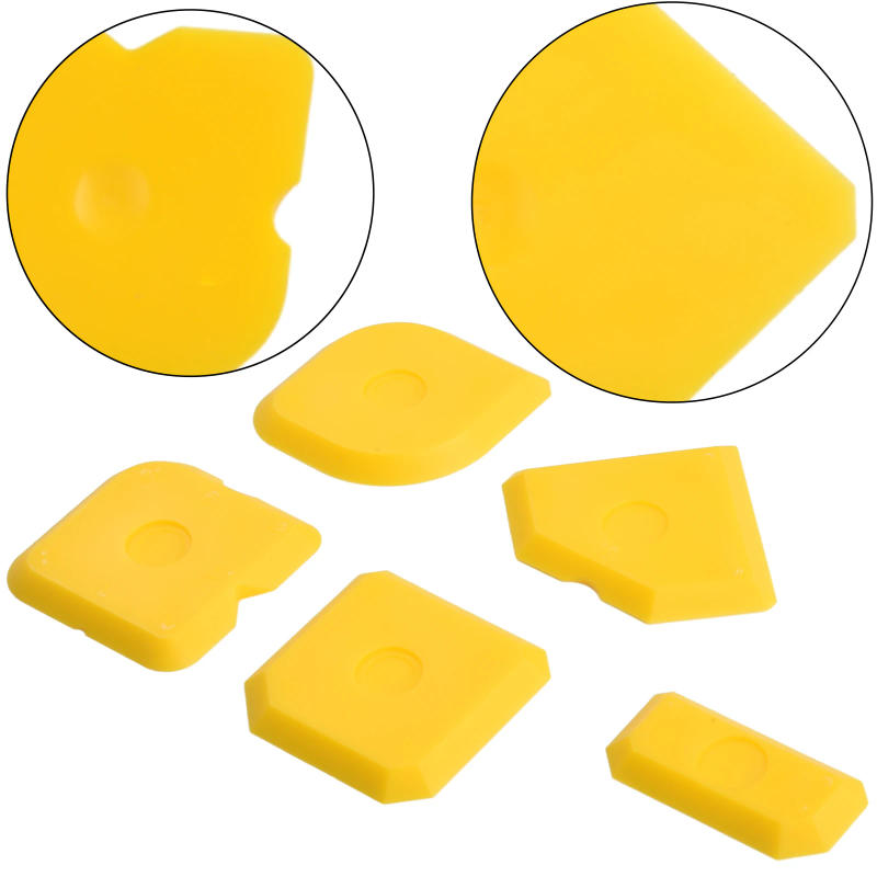 Description Picture 5 of itemTool Scraper Applying Grout 5× Divisible Glass Plastic Scraper Rubber Sheet Sealing Sewing Tool Yellow Practical