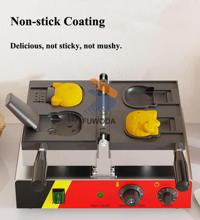 Description Picture 6 of itemIce Cream Cone Kitty Waffle Machine 110V 220V Electric Kitty Cat Bread Waffle Machine Open Mouth Waffle Maker Machine