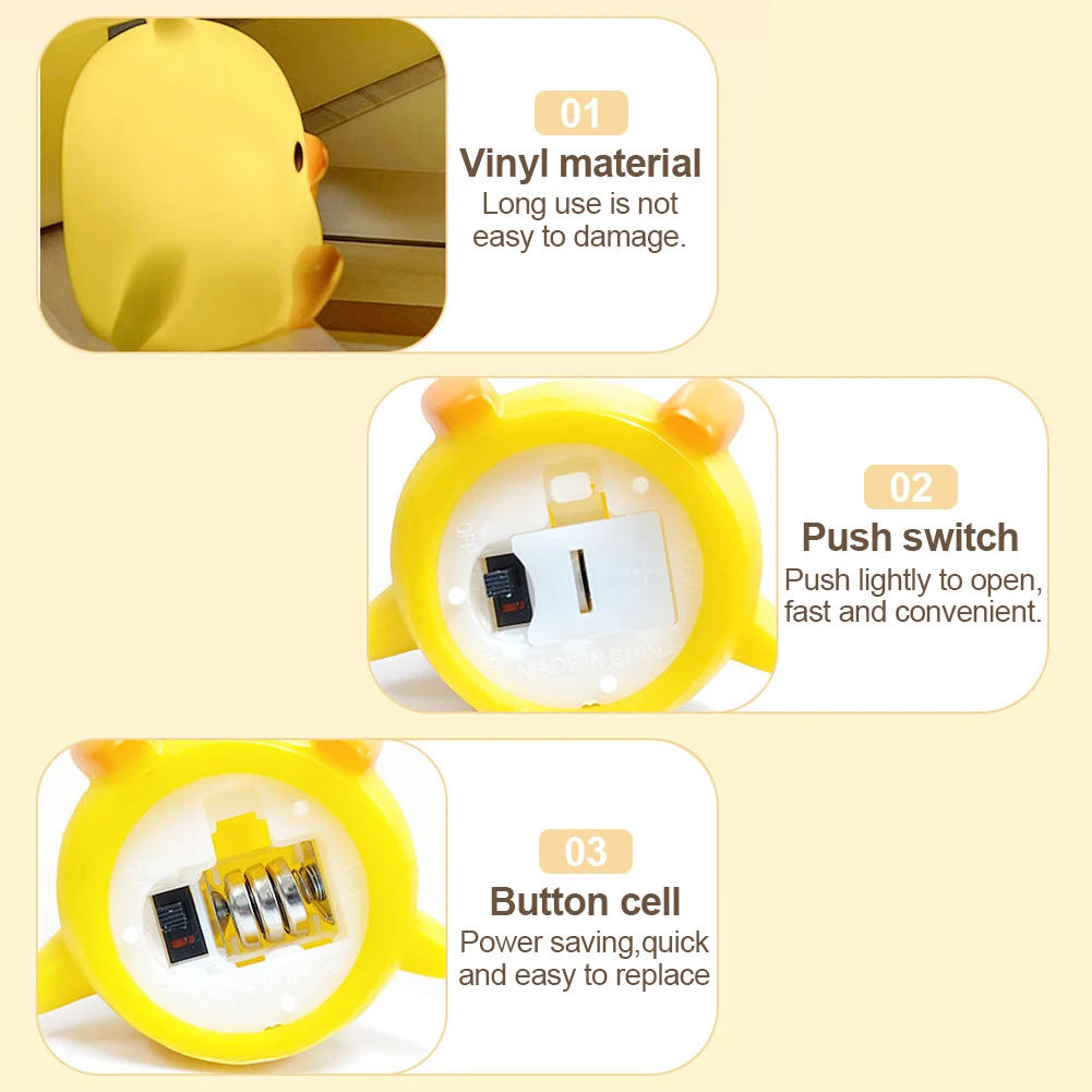 Description Picture 6 of itemCute Duck Night Lamps Animal Night Lights Desktop Ornament Decorative Table Lights for Bedroom Bedside Sleeping Lamp