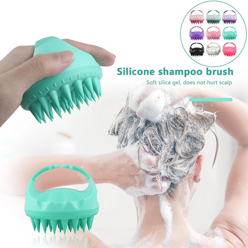 Description Picture 3 of itemScalp Massage Shampoo Brush for Hair Care Silicone Bath Brush Shampoo Shower Hair Comb Bath Ball Sponge Body Wash Bathroom Tool