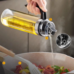 GIANXI 650ML Edible Oil Bottle Transparent Condiment Seasoning Cooking Utensils Honey Bottles With Handle Kitchen Tools
