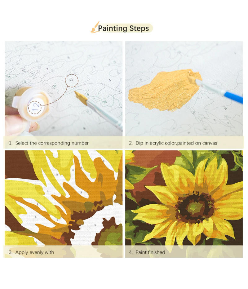 Description Picture 6 of itemRUOPOTY Diy Painting By Numbers For Adults Colorful Coffee Picture With Number Acrylic Paint On Canvas Personalized Gift 40x50cm