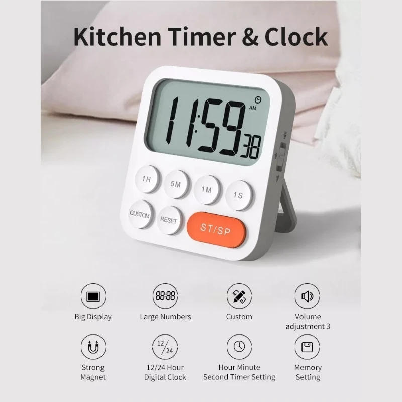 Description Picture 4 of itemMultifunctional Kitchen Timer Kitchen Accessories Alarm Clock Home Cooking Practical Supplies Cook Food Tools Camping For Task
