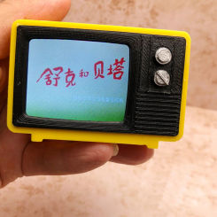 Retro Mini TV Television Watch Dollhouse Scene Model Miniature TV Model Toys Kitchen Furniture Playable video