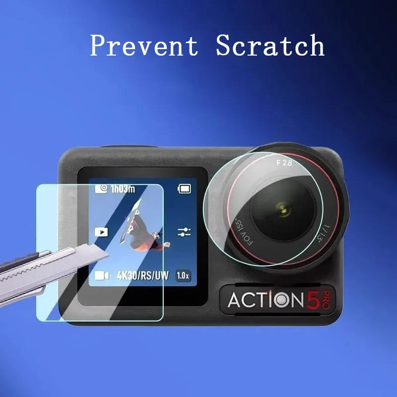 Description Picture 4 of itemFor DJI Osmo Action 5 Pro Camera 9H Tempered Glass Film+Mini Storage Carring Bag+Lens Protective Case Cover+Windslayer Cover