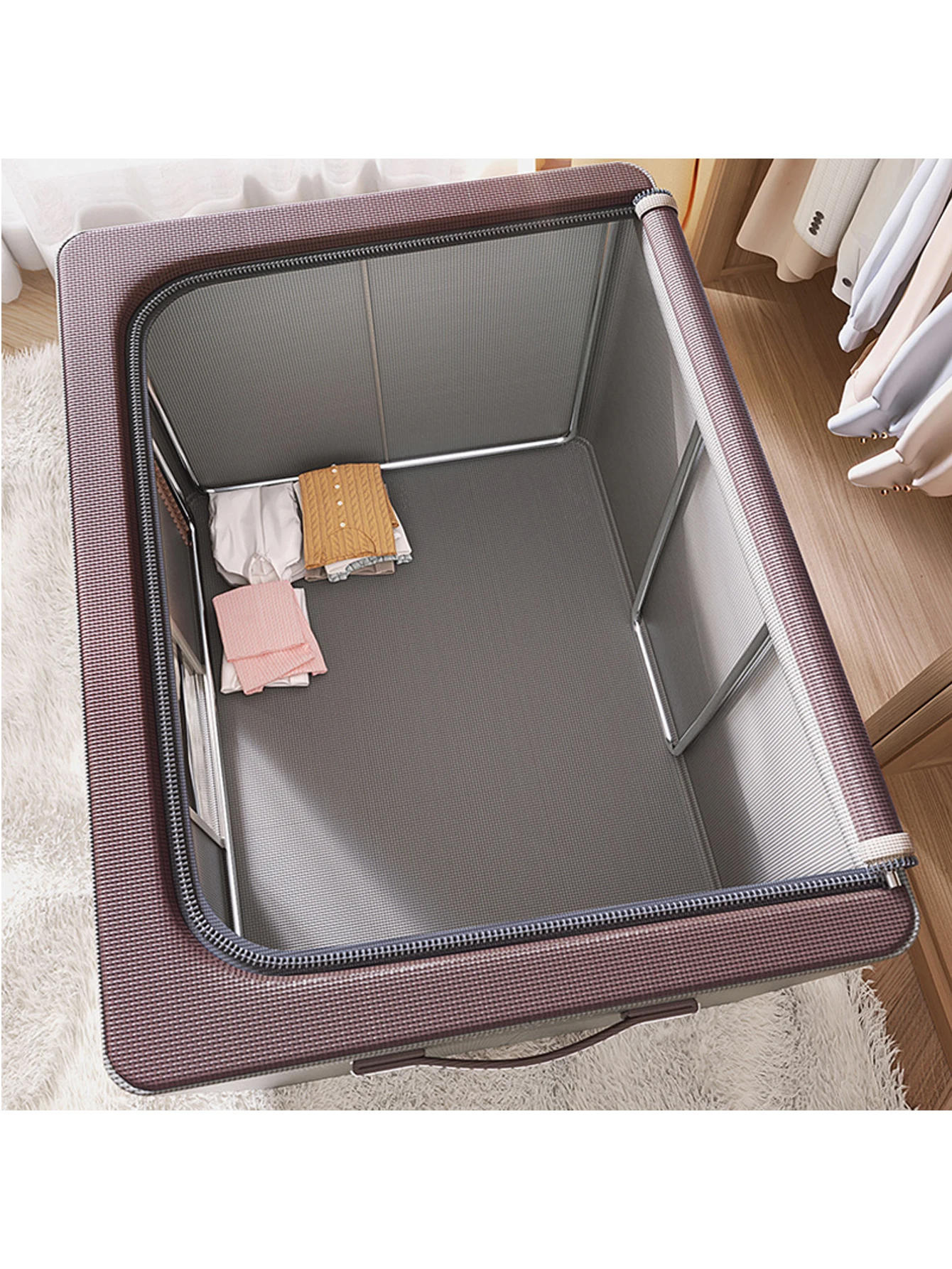 Description Picture 5 of itemFabric Foldable Storage Bag Thicken Clothing Organizers Wardrobe Cube Closet Boxes Living Room Bedroom Organizing Containers