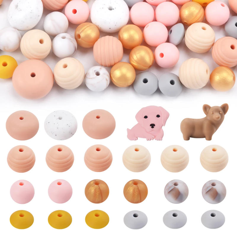 Description Picture 3 of itemLOFCA Pet dog Loose multicolor silicone Safety Tooth Jewelry Treasure Round teething beads DIY chew baby teething beads