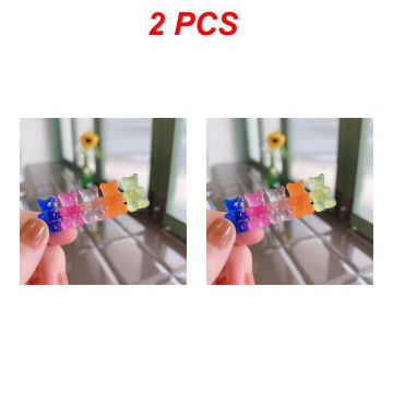 1~10PCS Bears Jelly Candy Mix Color Animal Hair Clips for Women Barrette Hairpin Duckbill Alligator Clip Hair Styling Tool