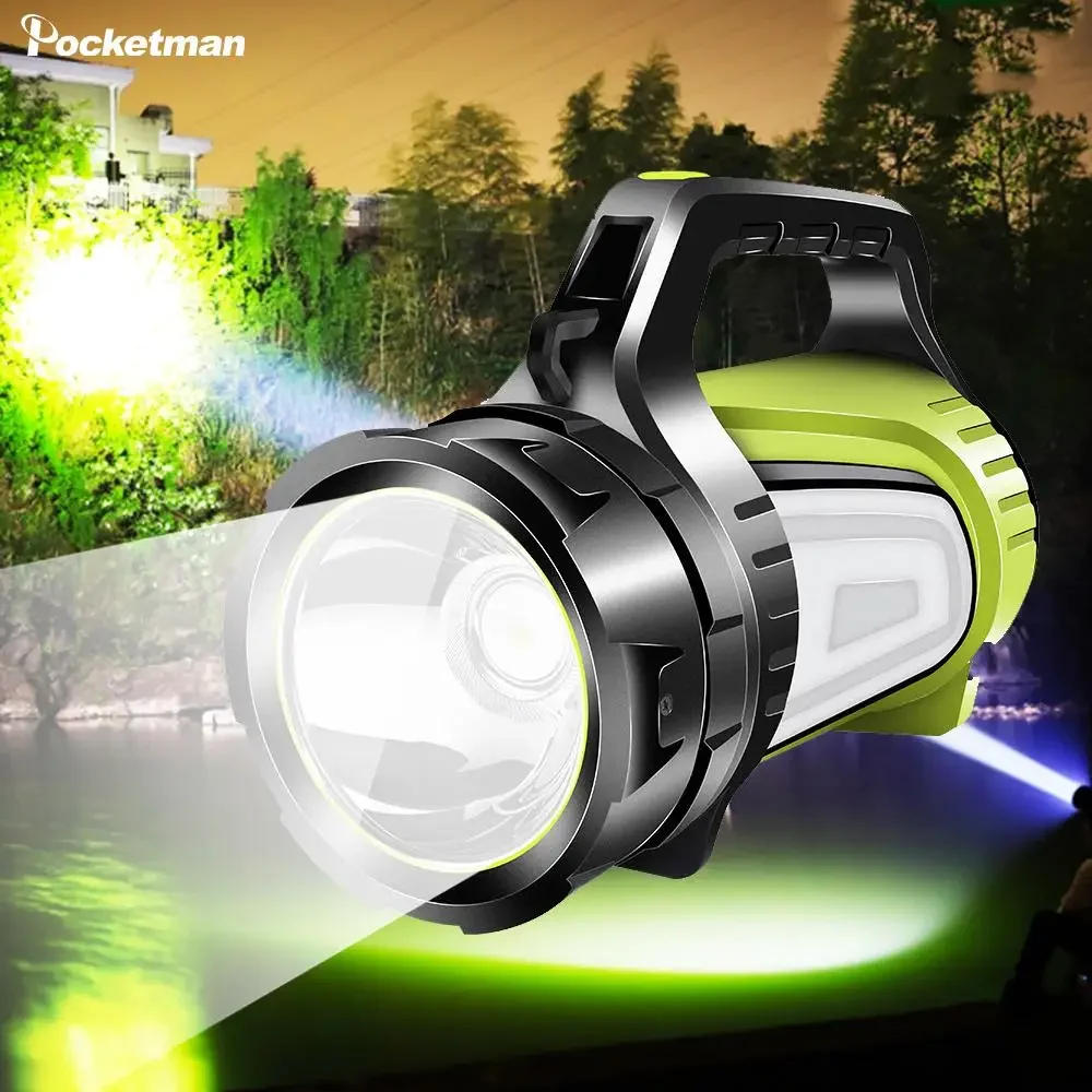 Description Picture 2 of itemLED Flashlight Powerful Searchlight USB Rechargeable Work Light Waterproof Camping Lantern Torch Spotlight Power Bank