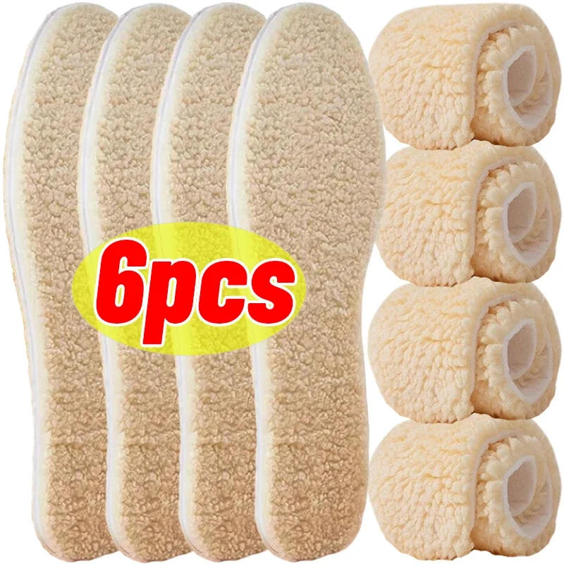 Description Picture 4 of itemUnisex Winter Alpaca Wool Insoles Self Heated Thermal Shoe Pads Sports Running Warm Plush Thickening Boots Inserts Paddings