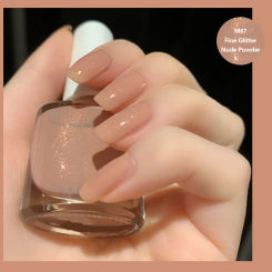 Nail Polish Without Baking Lamp White Fine Glitter Non-baking Tear Off Transparent Shiny Oil Base Coat Nude Nail Polish