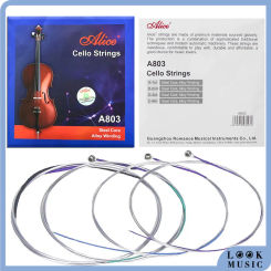 Alice A803 Cello Strings Steel Core Nickel Silver Wound Nickel Plated Ball End Alloy Winding Suitable For 4/4 Acoustic &E Cellos