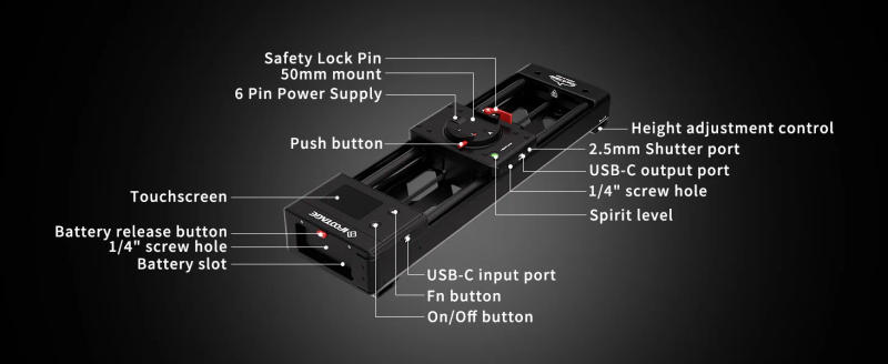 Description Picture 3 of itemIFOOTAGE Shark Slider Nano II — 660 Mini Motorized Camera Long Version,Aluminum Alloy Dolly Track,Video Stabilizer Rail Panorama