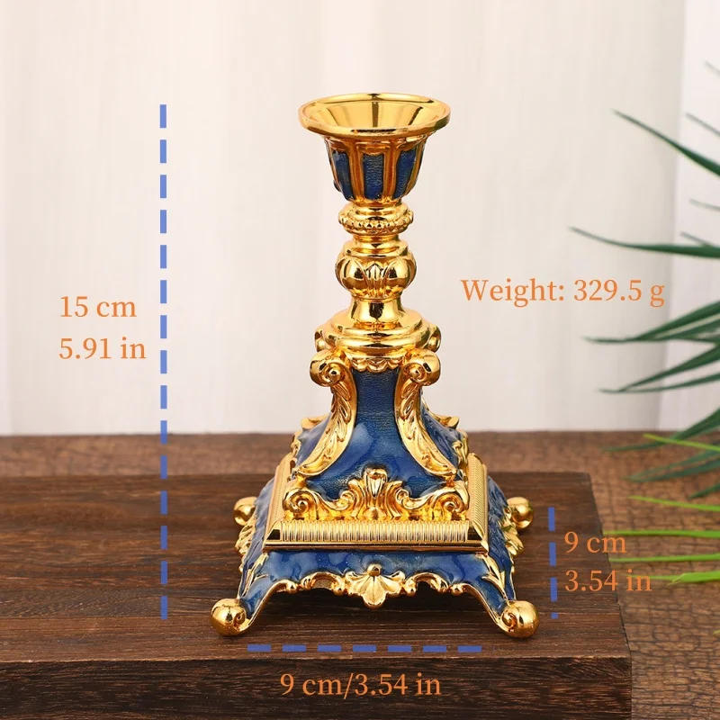 Description Picture 3 of itemVintage Metal Single Head Candle Candlestick Decor High-End Restaurant Hotel Decorations Vintage Photo Props Home Decor