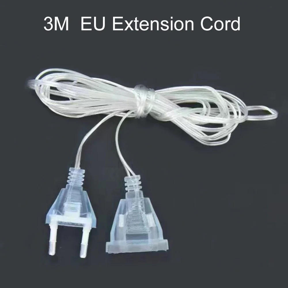 Description Picture 3 of item3M 5M Power Extension Cord Plug Extender Wire Extension Cable Standard Switch Cable EU US Plug for LED String Light Christmas