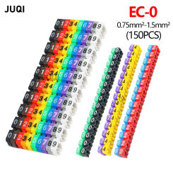 150PCS M-0 0-9 0.75mm2-1.5mm2 Colored Arabic Numerals M Type CAT 5 Clip Cable Wire Marker 0 to 9 Label Tube Cable Marker