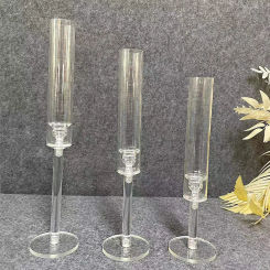 3 Pcs  Acrylic Candle Holders Acrylic Candlestick Centerpieces Road Lead Candelabra Centerpieces Wedding porps Christmas deco