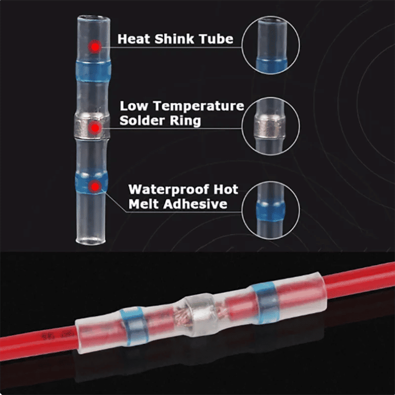 Description Picture 5 of item30pcs Heat Shrink Tube Solder Ring Terminal Insulation Waterproof Wiring Terminal Wire Docking Heat Shrink Quick Terminal