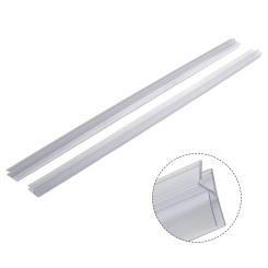 2pcs 50cm PVC Bath Shower Strip Seal Non-slip Clip Transparent Double Soft Edge For Screens Doors Fits 4-6mm Glass Seals Gaps