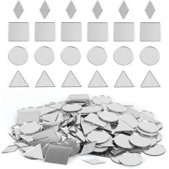 200Pcs DIY Craft  Mirror Sticker Multi Shaped Acrylic Mirror Mosaic Tile Bulk Self Adhesive Art Wall Door Home Decoration