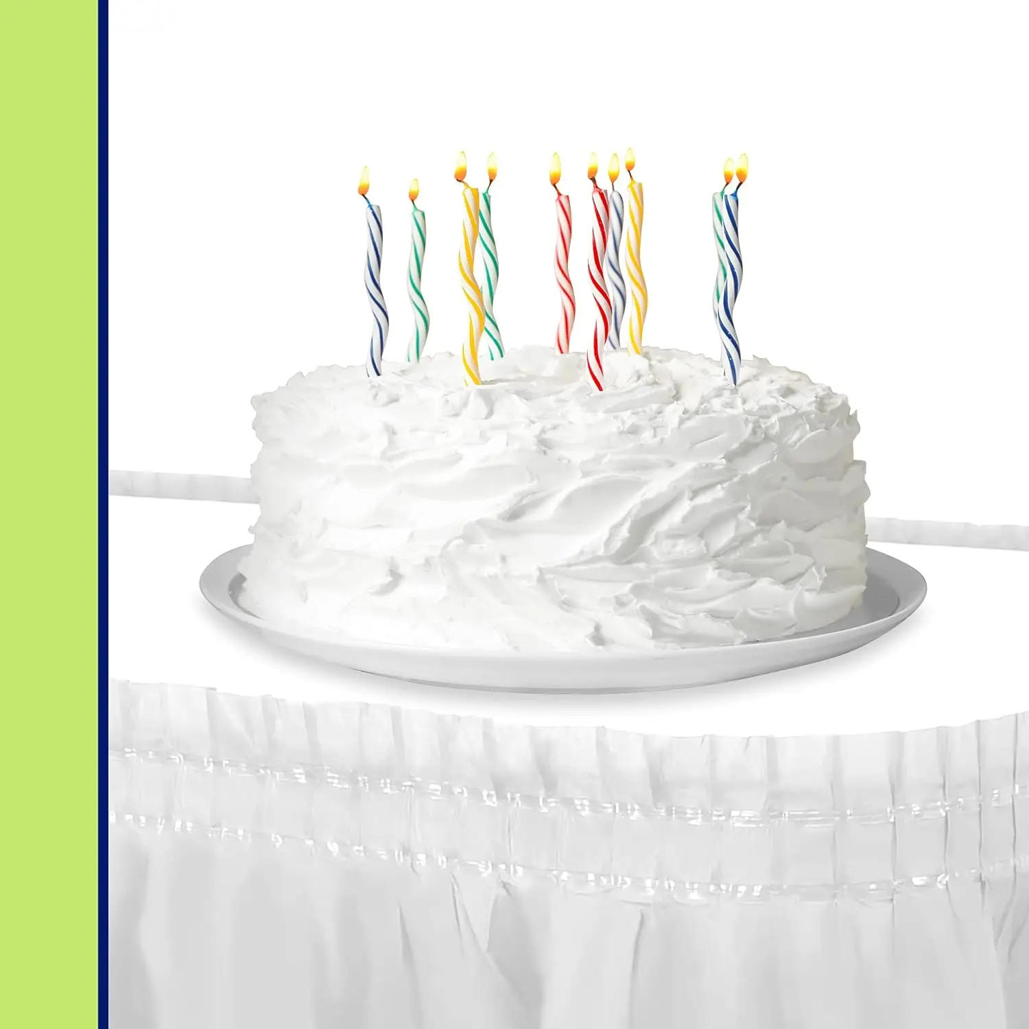 Description Picture 6 of itemWhite Plastic Table Skirt 14 Feet X 29 Inch Rectangle Tables Table Skirts Disposable Table Cover for Birthday Baby Shower Party