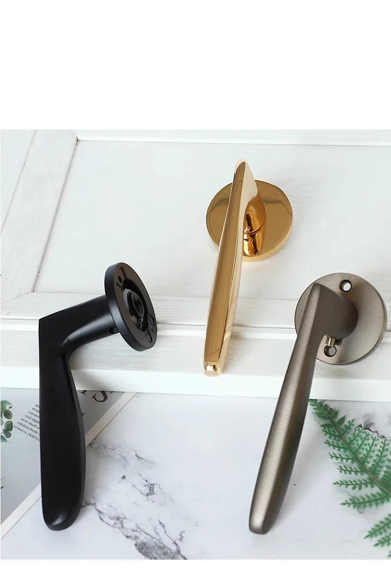 Description Picture 2 of itemModern Aluminum Bedroom Door Locks Double Side Door Handle Lock Body Set Mute Security Door Lock with Key High Quality Hardware