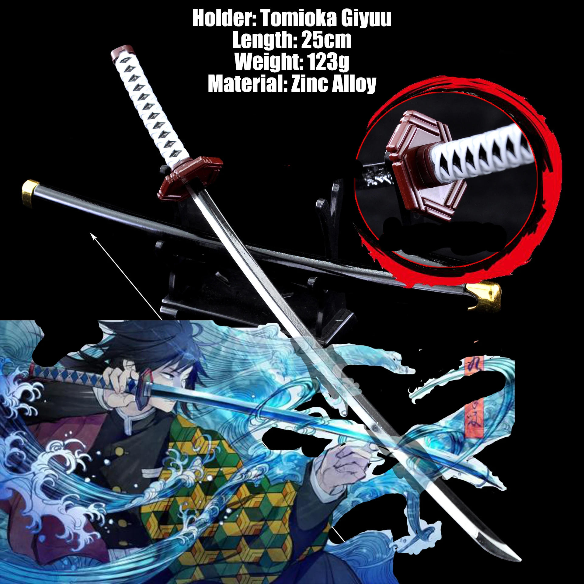 Description Picture 3 of itemKatana Demon Slayer Sword Metal Simulation Katana Kimetsu No Yaiba Anime Manga Toys Real Katana Swords Sword Bedroom Decor