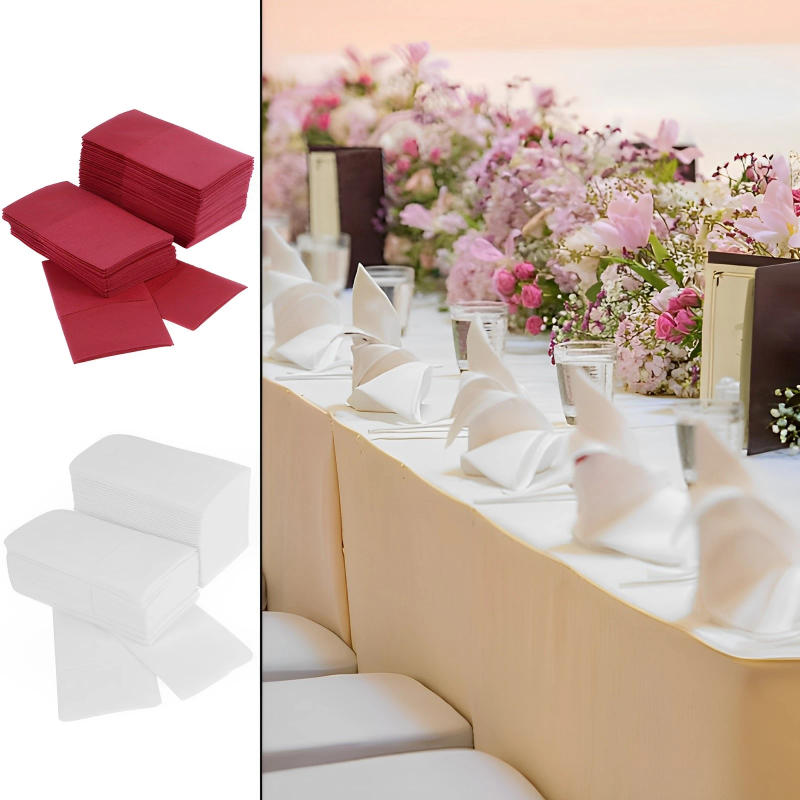 Description Picture 4 of itemDisposable Cloth Napkins Built-in Flatware Pocket, Wedding Party Linen Feel White Napkins Prefolded for Silverware,50 Count