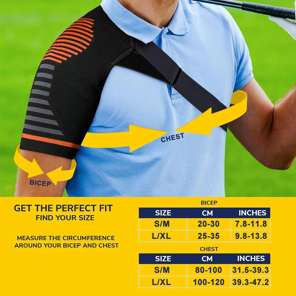 Description Picture 3 of itemProfessional Shoulder Brace - Support and Compression Sleeve, AC Joint - Arm Immobilizer Wrap, Stability Strap - for Men & Women