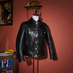 Heavyweight 507 Plant Tanned Oil Free Wax Head Layer Genuine Leather Horse Skin Coat Men's Motorcycle Short Denim Jacket