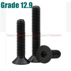 Grade 12.9 M1.6 M2 M2.5 M3 M4 M5 M6 M8 M10 - M20 SCM435 Steel DIN7991 Hexagon Hex Socket Head Flat Countersunk Allen Bolt Screw