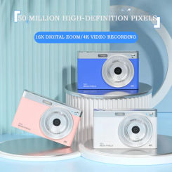 50MP Mini DSLR Camera OTG CCD 4K Video Retro VLOG Student Selfie Portable Smart Camera COMS 16x Zoom AF 2.88in IPS HD Display