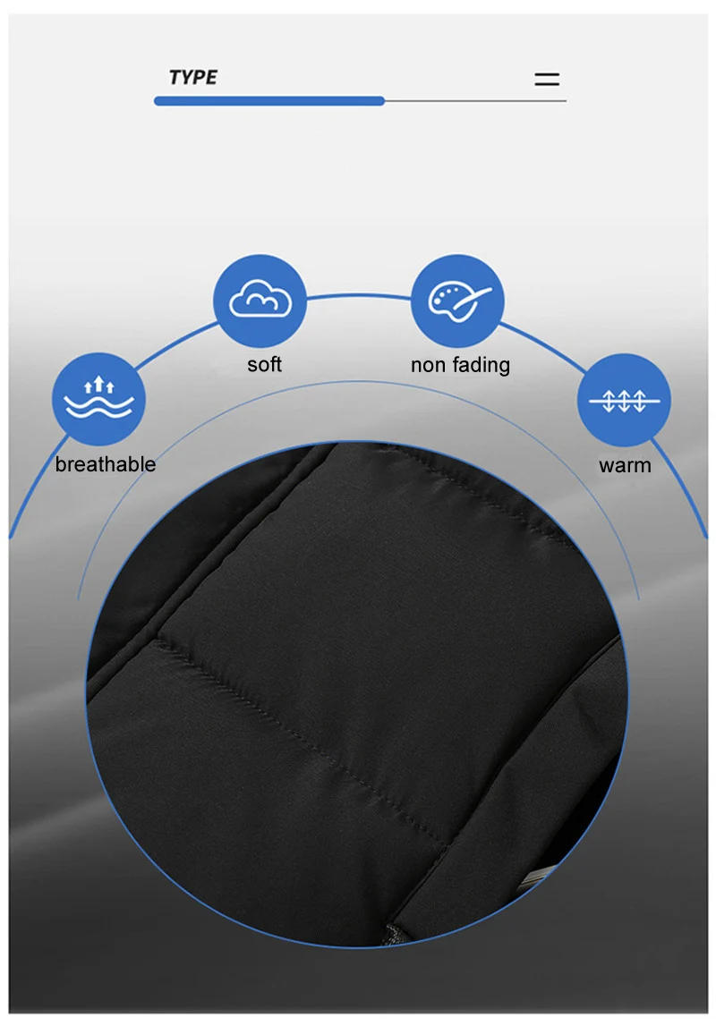 Description Picture 5 of item2024 Fashion Men's Vest Cotton Padded  Autumn and Winter Sleeveless Jacket Casual Solid Plus Size 5XL High Quality Waistcoat