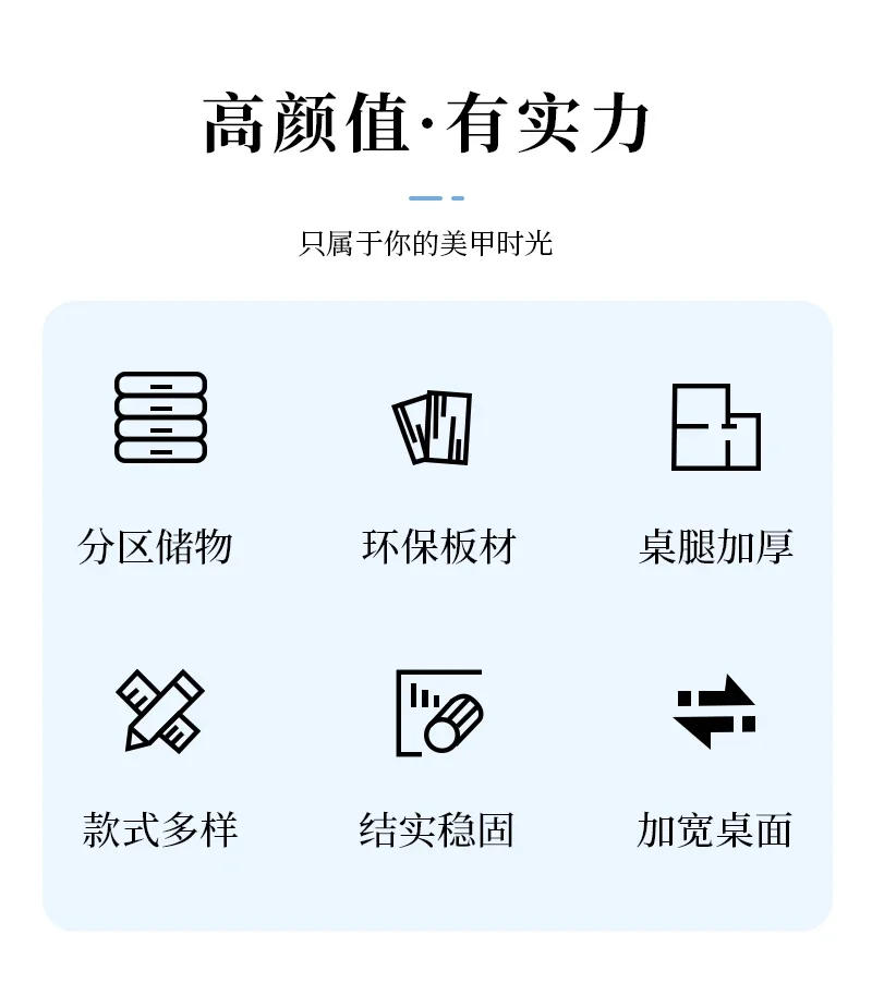 Description Picture 3 of itemNail Table Marble Salon Tables Manicure Nails Desk Makeup Storage Organizer Professional Designer Hair Nageltisch Furniture