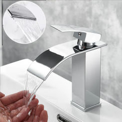 Bathroom Faucet Dual Control of Hot and Cold Washbasin Faucet Set Bathroom Mixer Tap Accessories Sink Waterfall Fixture Home