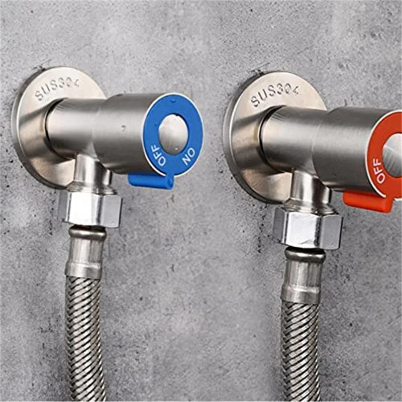 Description Picture 4 of itemStainless Steel Hot ＆ Cold Inlet Valve Bathroom Faucet Stop Valve Kitchen Sink Basin Triangle Valve Water Pressure Regulator