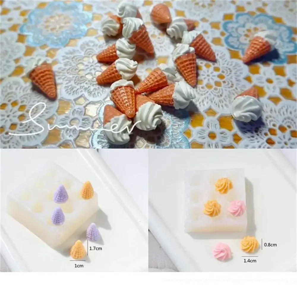 Description Picture 4 of item1 Set Mini Cone Cream Silicone Mold Cake Decor DIY Chocolate Cupcake Candy Desserts Fondant Mold Baking Scented Candles Decor