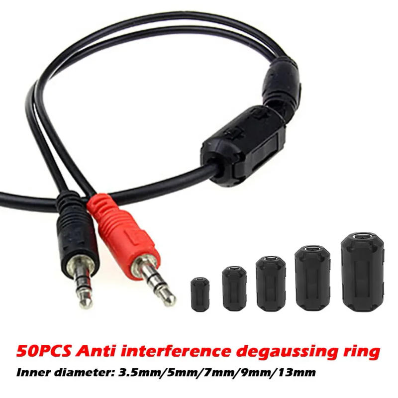 Description Picture 6 of item50/22pcs Clip-on Ferrite Ring Core Bead Choke RFI EMI Filter Noise Suppressor Cable Clip for USB Audio Video Cable Power Cord