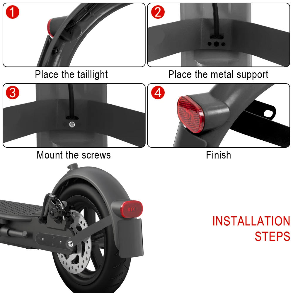 Description Picture 5 of itemRear Mudguard Brake Taillight Fender for Xiaomi M365 Electric Scooter Pro 2 Mi3 With Gap Cover Pad Parts Set Reinforced Holder