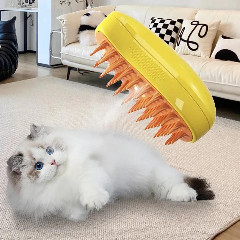 Description Picture 5 of itemSteamy Cat Brush with rotate Handle 3 in 1 Electric Cat Brush Steam Spray for Massage Pet Grooming Comb Hair Removal Combs
